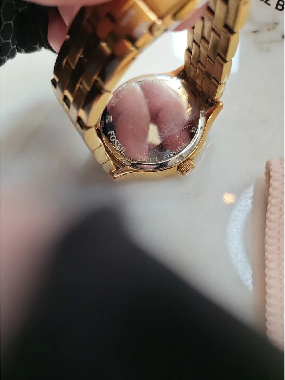 Fossil Daydreamer Womens Watch 40mm Rose Gold Dial BG1581 New Battery 6.5